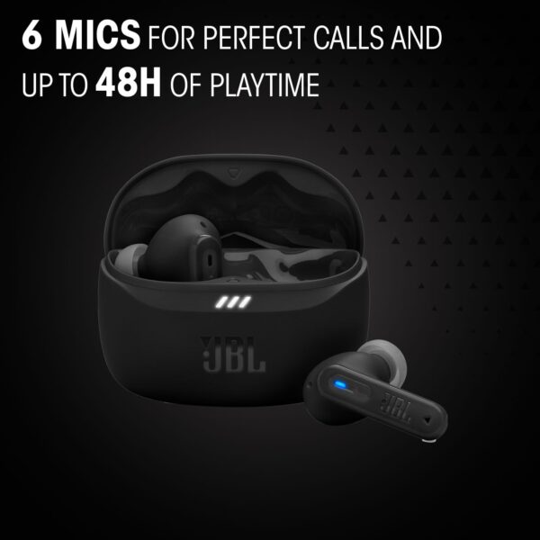 JBL New Launch Tune Beam 2 TWS, ANC Earbuds, 48Hr Playtime,Dual Connect, Ambient Aware, Relax Mode, Customized EQ with Headphones App, 6 Mics for Clear Calls, Spatial Sound, Personi-Fi 3.0 (Black) - Image 4