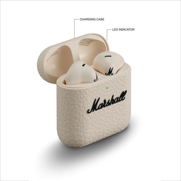 Marshall Minor Iv Wireless in Ear Earbuds with 30+ Hours of Playtime, Water-Resistant, Wireless Charging- Cream - Image 4