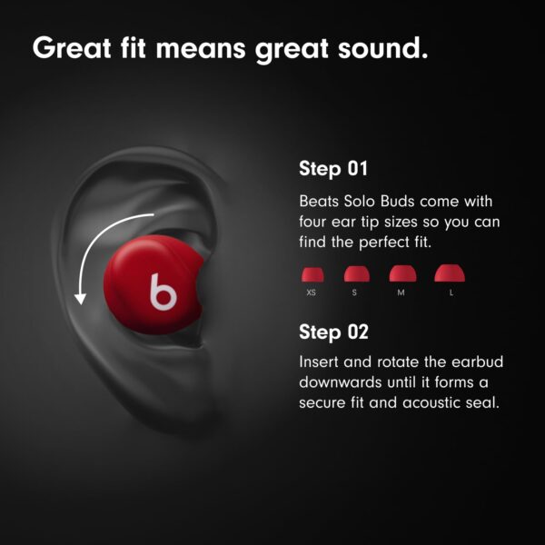 Beats Solo Buds — Wireless Bluetooth Earbuds | 18 Hours of Battery Life | Apple & Android Compatibility | Built-in Microphone - Matt Black - Image 2
