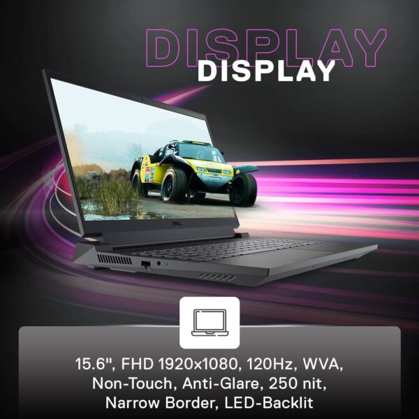 Dell G-series-15-5530-laptop - 15.6-inch FHD, Intel Core i5-13450HX, 16GB DDR5 RAM, 1TB SSD, NVIDIA GeForce RTX 3050, Orange Backlit Keyboard & G-Key, Windows 11 Home, Dark Shadow Gray, 2.65 Kg - Image 3