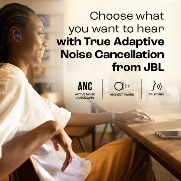 JBL Live Pro 2 Premium in Ear Wireless TWS Earbuds, ANC Earbuds, 40Hr Playtime, Dual Connect, Customized Bass with Headphones App, 6 Mics for Clear Calls, Wireless Charging, Alexa Built-in (Blue) - Image 3