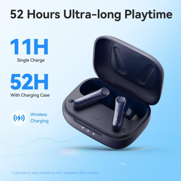 EarFun Air Pro 4 Hybrid Adaptive Noise Canceling Wireless Earbuds Bluetooth,2024 VGP Goal Award,Qualcomm Snapdragon Sound, aptX™ Lossless, 6 Mics AI CVC Call, LDAC Hi-Res Audio,52H Playtime,Deep Blue - Image 6