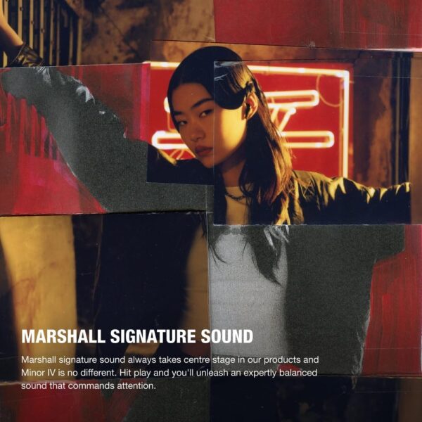 Marshall Minor Iv Wireless in Ear Earbuds with 30+ Hours of Playtime, Water-Resistant, Wireless Charging- Black - Image 2
