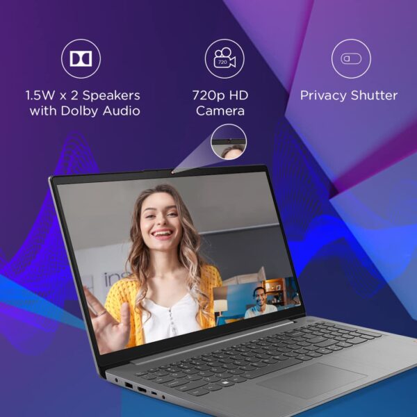 Lenovo IdeaPad 3 12th Gen Intel Core i3-1215U 15.6 Inch (39.65cm) FHD Thin & Light Laptop (8GB/512GB SSD/Windows 11/Office 2021/Backlit KB/1Yr ADP Free/3months Game Pass/Grey/1.63Kg), 82RK017PIN - Image 4