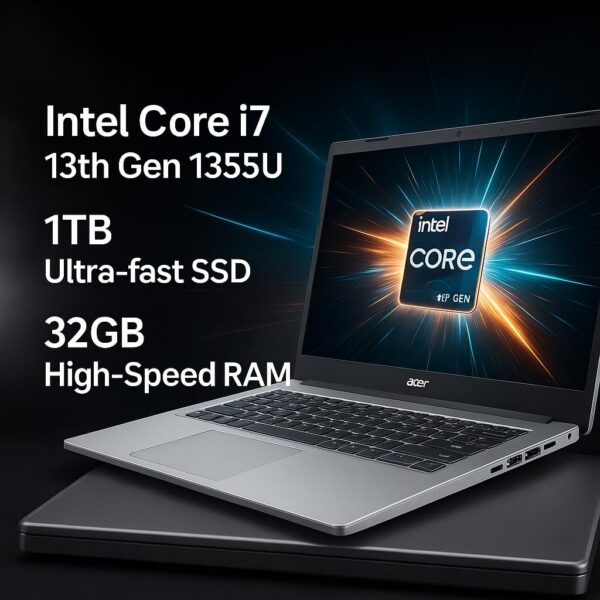 acer Professional 14[New Launch], 13th Gen Intel Core i7-1355U Turbo Boost, 32GB DDR4, 1TB SSD, Win11 Pro, MSO21, 14inch FHD Laptop, 3 Year Warranty, Metal ID, Fingerprint, Backlit KB, Silver, 1.34kg - Image 4