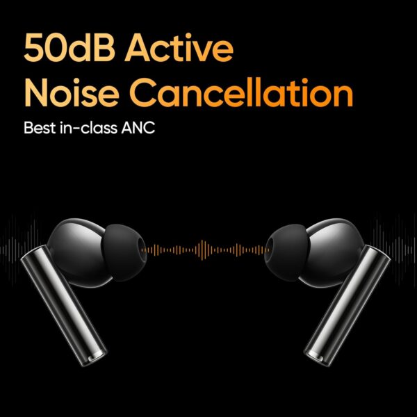 realme Buds Air 5 Pro Truly Wireless in-Ear Earbuds with 50dB ANC, realBoost Dual Coaxial Drivers, 360° Spatial Audio Effect, LDAC HD Audio, Upto 40Hrs Battery with Fast Charging (Sunrise Beige) - Image 3