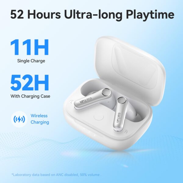 EarFun Air Pro 4 Adaptive Noise Cancellation Wireless Earbuds Bluetooth, 2024 VGP Goal Award, Qualcomm Snapdragon Sound, aptX™ Lossless, 6 Mics AI cVc Call, LDAC Hi-Res Audio,52H Playtime, BT5.4,White - Image 6