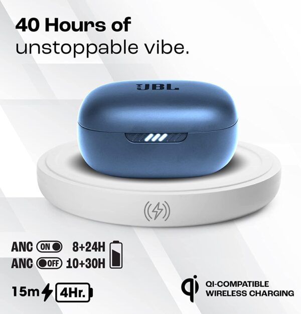 JBL Live Pro 2 Premium in Ear Wireless TWS Earbuds, ANC Earbuds, 40Hr Playtime, Dual Connect, Customized Bass with Headphones App, 6 Mics for Clear Calls, Wireless Charging, Alexa Built-in (Blue) - Image 6