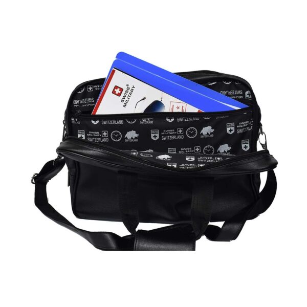 Swiss Military Combo of (LTB9_PLB1) 39L Laptop Overnighter Trolley & Leatherette Laptop Messenger Bag, Hard-Sided ABS Cabin Size Luggage with 360° Wheels, 15.4” Laptop Compartment, Adjustable Strap - Image 4