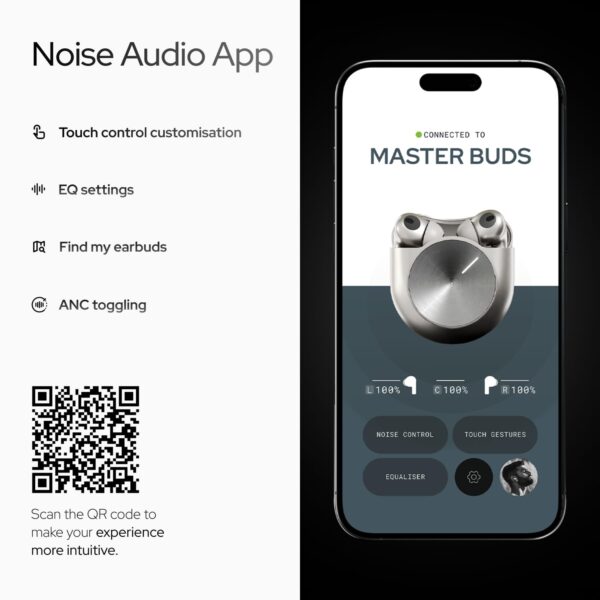 Noise Master Buds, Sound by Bose in-Ear Bluetooth Earbuds, Up to 49dB Adaptive ANC, LHDC 5.0, Immersive Spatial Audio, 44H Playtime with 6 mic ENC, Dual Pairing, IPX5 Ear Buds TWS (Onyx) - Image 5