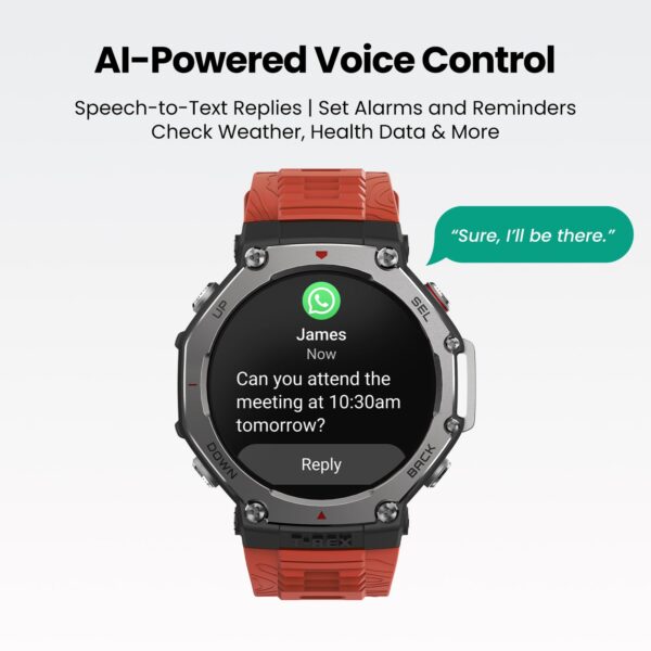 Amazfit T-Rex 3 Outdoor Rugged Military 48mm Smart Watch, Built in GPS, 27 Days Battery Life, Offline Maps, 2000 Nits Brightness, 10 ATM Water Resistance, AI Coach, for iOS & Android (Onyx) - Image 3