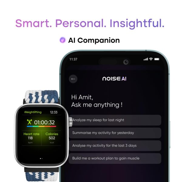 Noise Pro 6 Smart Watch:Intelligent AI, Endless AI Watch Faces, AI Companion, 1.85 - Image 3