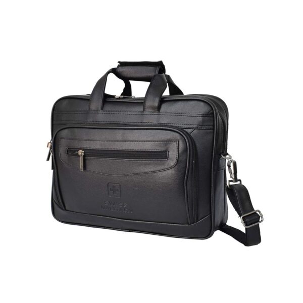 Swiss Military Combo of (LTB9_PLB1) 39L Laptop Overnighter Trolley & Leatherette Laptop Messenger Bag, Hard-Sided ABS Cabin Size Luggage with 360° Wheels, 15.4” Laptop Compartment, Adjustable Strap - Image 2