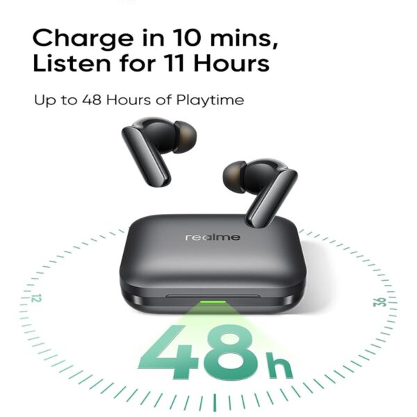 realme Buds Air 7 Pro with Ai Live Translation,11mm+6mm Dual-dac Driver,48 Hrs Play Time,Fast Charge,53 dB ANC,LHDC,45Ms Low Latency,360° Spatial Audio,IP55 Dust & Water Resistant,BT 5.4(Fiery Red) - Image 6