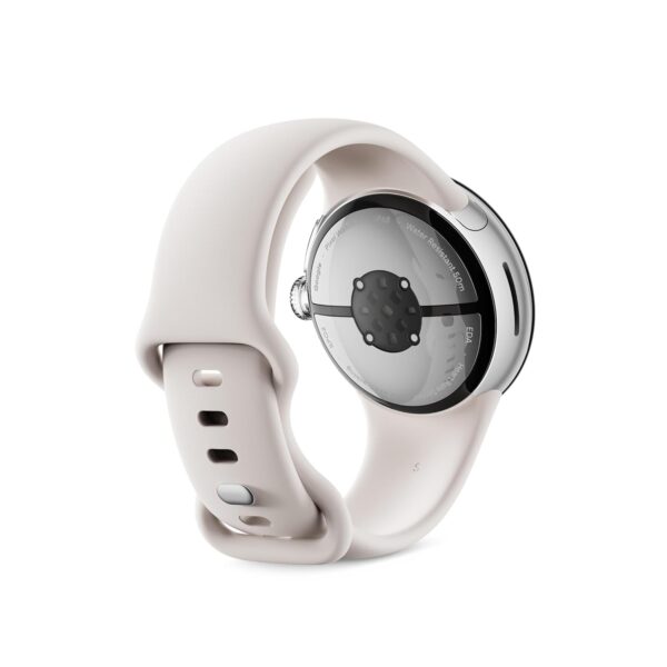 Google Pixel Watch 2 with the best of Fitbit Heart rate tracking, stress management, safety features – Android smartwatch – Polished Silver Aluminium Case – Porcelain Active Band – Wi-Fi - Image 3