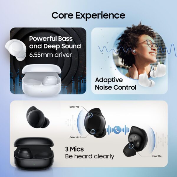 Samsung Galaxy Buds Core | Black | Powered by Galaxy AI | Active Noise Cancellation | Enriched Bass | 3 Mic Clear Sound | Tap Area | IP54 | 35hrs Battery - Image 4