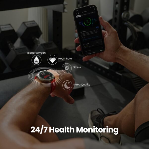 Amazfit Balance 2 Smart Watch 47mm AMOLED Sapphire Glass Display, Dual Band GPS, 21 Days Battery, 170+ Sport Modes, Hyrox Mode, Accurate Readings, for Android & iPhone - Image 5