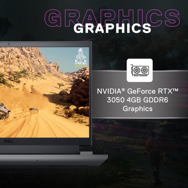 Dell G15-5520 Gaming Laptop, Intel i5-12500H/8GB DDR5/512GB SSD/Win 11 + MSO'21/NVIDIA RTX 3050 (4GB GDDR6)/15.6 - Image 3