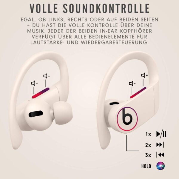 Beats Powerbeats Pro - BluetoothWireless Earbuds - Up to 9H Battery Life, Up to 24H w Charging Case, Sweat Resistant, Apple H1 Chip, Built in Microphone, Apple & Android Compatible - Ivory - Image 3