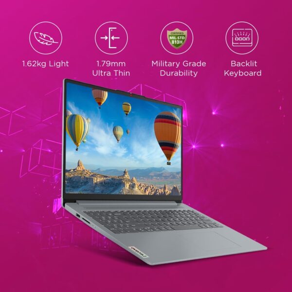 Lenovo IdeaPad Slim 3 12th Gen Intel® Core™ i5-12450H 15.6 inch (39.6cm) FHD Laptop (16GB/512GB SSD/Windows 11/Office 2024/Alexa Built-in/1Yr ADP Free/3 Month Game Pass/Arctic Grey/1.62Kg), 83ER00KPIN - Image 5