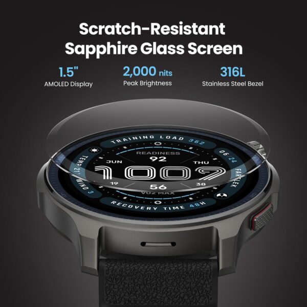 Amazfit Balance 2 Smart Watch 47mm AMOLED Sapphire Glass Display, Dual Band GPS, 21 Days Battery, 170+ Sport Modes, Hyrox Mode, Accurate Readings, for Android & iPhone - Image 2