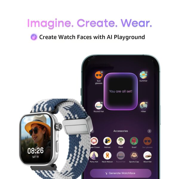 Noise Pro 6 Smart Watch:Intelligent AI, Endless AI Watch Faces, AI Companion, 1.85” AMOLED, EN2 Processor, Nebula UI 2.0, Emergency SOS, Compatible with iOS & Android(Rose-Gold Link) - Image 3