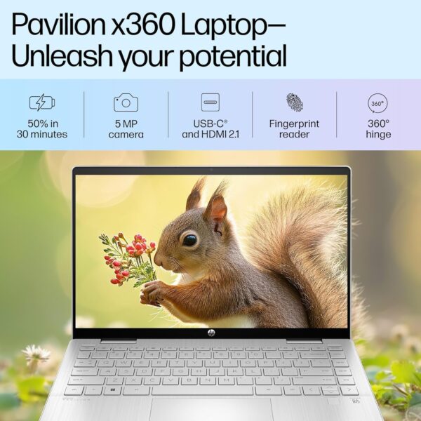 HP Pavilion x360, 13th Gen Intel Core i5-1335U (16GB DDR4, 512GB SSD) Touchscreen, 14 - Image 4