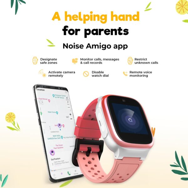 Noise Explorer Kids Smart Watch with GPS, Video Calling, SOS & Parental Control – Wonder Pink - Image 4