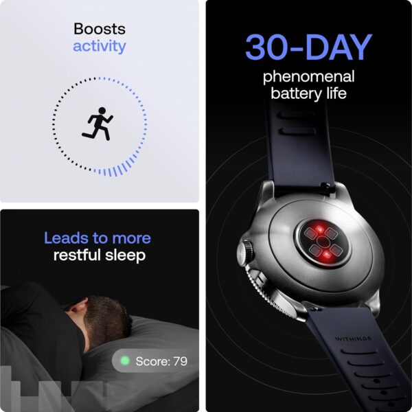 Withings ScanWatch Nova, Heart Health Hybrid Smartwatch for Men & Women - ECG, with SPO2, Temperature Monitoring, Sleep, Respiratory Health, Cycle Monitoring, 30-Day Battery Life, iOS & Android, Blue - Image 6
