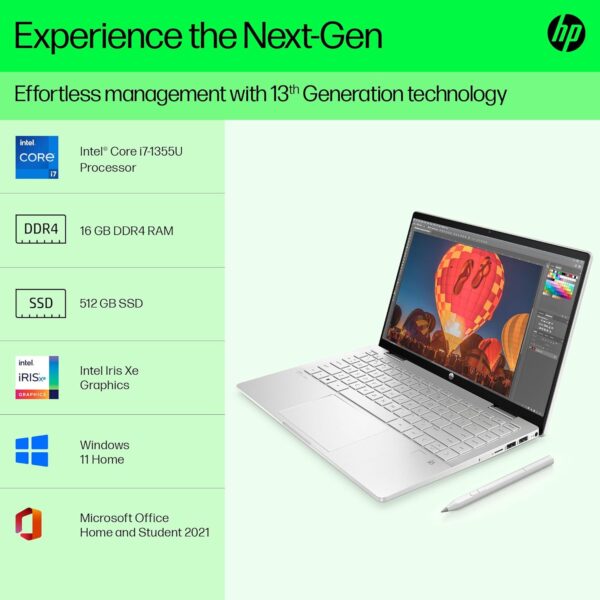 HP Pavilion x360, 13th Gen Intel Core i7-1355U Laptop (16GB RAM, 512GB SSD) Touchscreen 2-in-1, IPS, 14 - Image 3