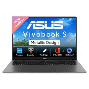 ASUS Vivobook S16,13th Gen,Intel Core i5-13420H,Metallic Design Laptop(Intel UHD iGPU/16GB RAM/512GB SSD/FHD+/16