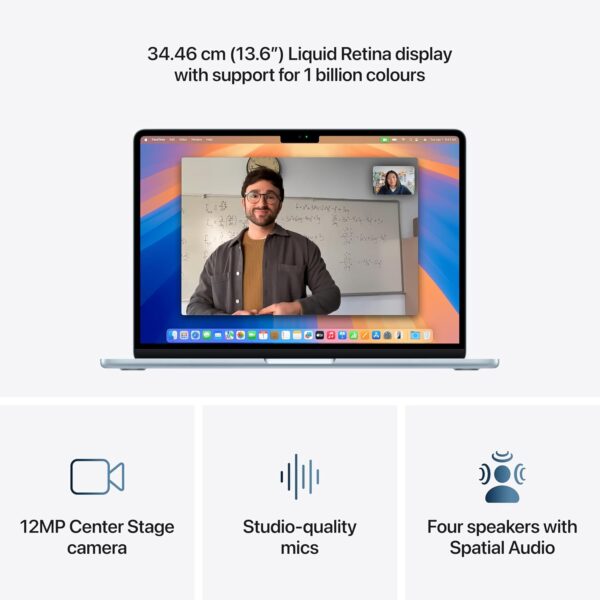 Apple 2025 MacBook Air (13-inch, Apple M4 chip with 10-core CPU and 8-core GPU, 16GB Unified Memory, 256GB) - Sky Blue - Image 3