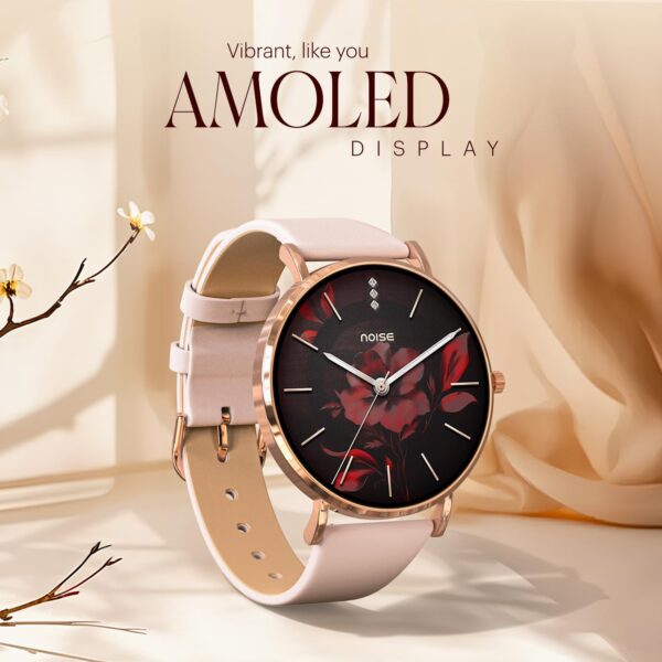 Noise Diva 2 Fashion Smart Watch for Women - Sleekest Dial, 36mm AMOLED Display, Snug Fit, Improved Female Cycle Tracker, BT Calling, Sleep Tracking, AI Voice Assistant, Password Protection-Rose Link - Image 4