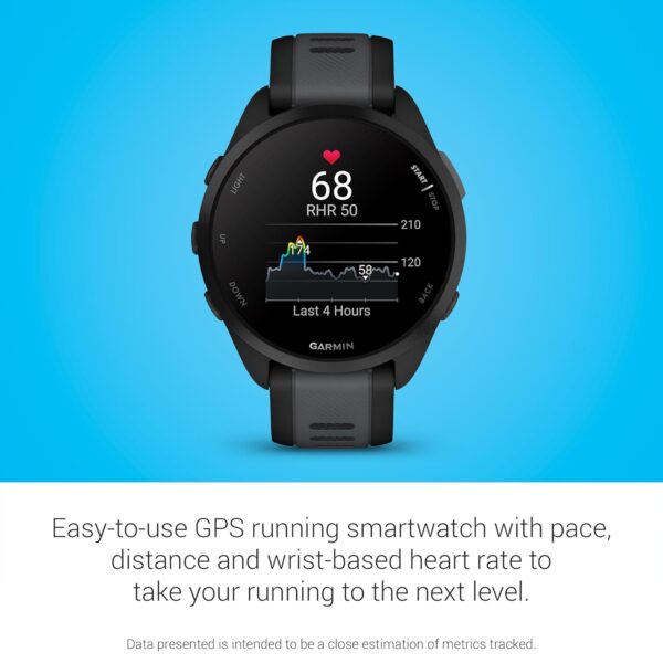 Garmin Forerunner 165, Running Smartwatch with GPS, Colorful AMOLED Display, Training Metrics and Recovery Insights, (Black/Salte Gray) - Image 4