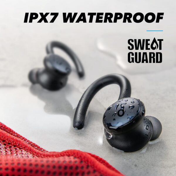 soundcore Sport X10 True Wireless Bluetooth Sport Earbuds, Rotatable Over-Ear Hooks for Ultimate Comfort and Secure Fit, Deep Bass, IPX7 Waterproof, Sweatproof, Fast Charge, App, Gym, Running - Image 4