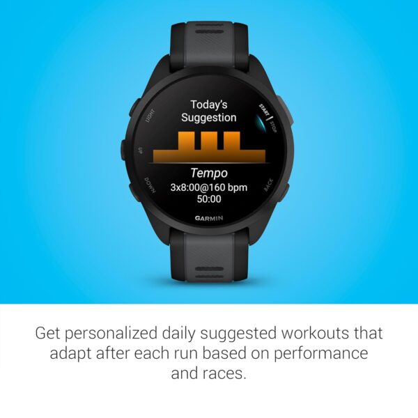 Garmin Forerunner 165, Running Smartwatch with GPS, Colorful AMOLED Display, Training Metrics and Recovery Insights, (Black/Salte Gray) - Image 6