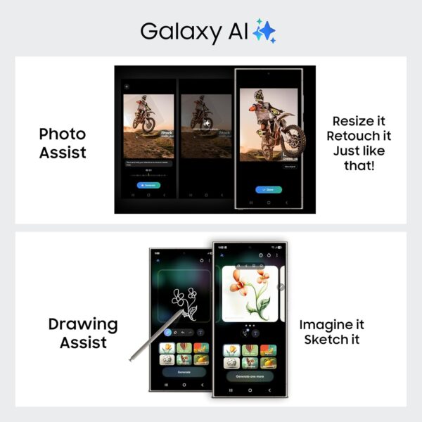 Samsung Galaxy S24 Ultra 5G AI Smartphone | 200MP Camera, Snapdragon 8 Gen 3, 12GB+256GB, Titanium Gray - Image 4