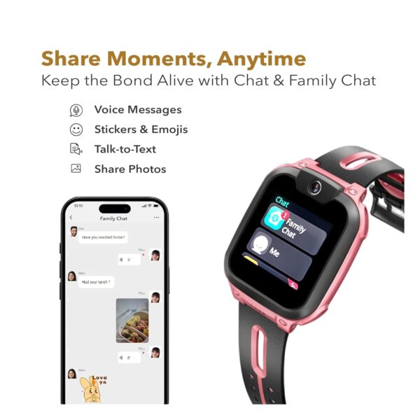 imoo Kids Phone Watch Z1 – Smart Watch with GPS Tracker, 4G Video & Voice Calls, Advanced Parental Controls, Durable Quality with IPX8 Water Resistance, SOS, for Kids (Grapefruit Red) - Image 3