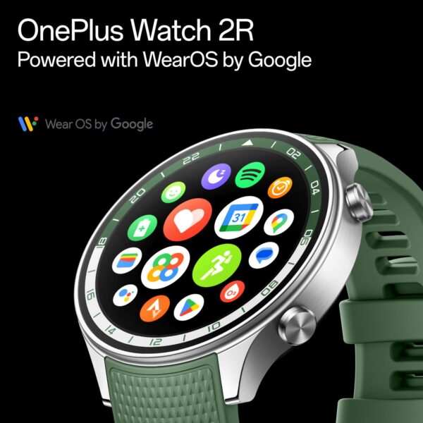 OnePlus Watch 2R with Wear OS 4 by Google,Snapdragon W5 Chipset,Upto 100hrs Battery Life,1.43’’ AMOLED Display,100+ Sports Mode,Dual Frequency GPS,5 ATM,IP68 & BT Calling [Forest Green] - Image 5