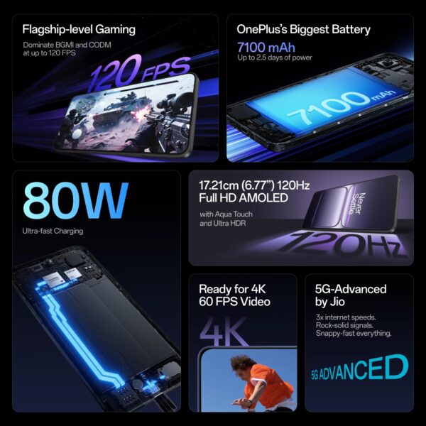 OnePlus Nord CE5 (Marble Mist, 8GB RAM, 128GB Storage) | Dimensity 8350 Apex | 7100mAh Battery | OnePlus AI | 6.74″ AMOLED 120Hz - Image 3