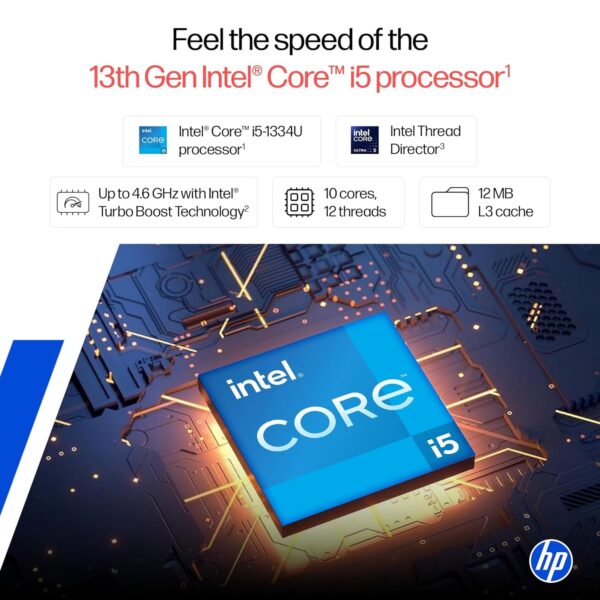 HP 15 (Fingerprint, Metal ID,Backlit KB Laptop) Intel 13th Gen Core i5-1334U (16GB DDR4 Ram,512GB SSD) 15.6''/39.6cm,FHD,Win11, M365 Basic(1yr),Office Home24,Silver,1.59kg,Iris Xe,FHD Camera hr0008TU - Image 3