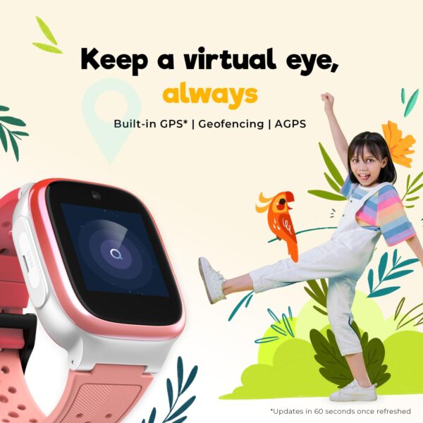 Noise Explorer Kids Smart Watch with GPS, Video Calling, SOS & Parental Control – Wonder Pink - Image 3