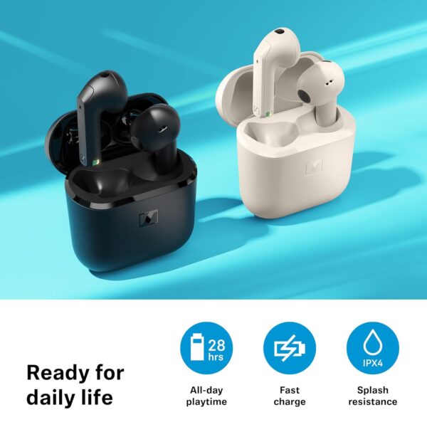 Sennheiser ACCENTUM Open True Wireless Earbuds-Smart Touch Controls, Lightweight & Breathable Design, Upto 28H Battery, Quick Charging, Multipoint Connectivity (8 Devices),IPX4 Splash Resistance-Black - Image 6