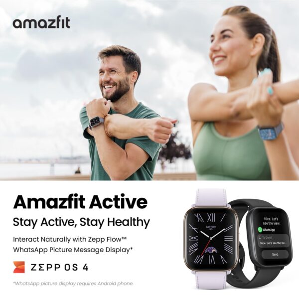 Amazfit Active Smart Watch with AI Fitness Exercise Coach, GPS, Bluetooth Calling & Music, 14 Day Battery, 1.75 - Image 3