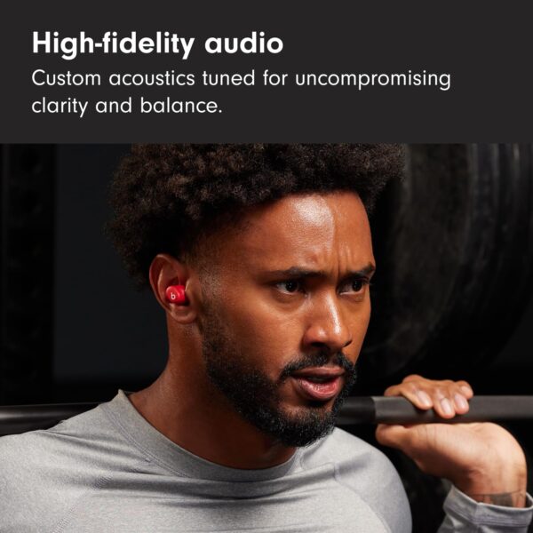 Beats Solo Buds — Wireless Bluetooth Earbuds | 18 Hours of Battery Life | Apple & Android Compatibility | Built-in Microphone - Transparent Red - Image 3