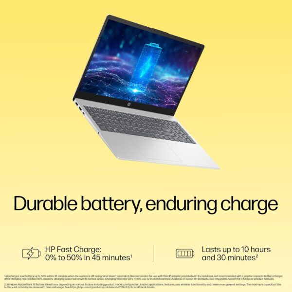 HP 15, AMD Ryzen 5 7520U, 16GB DDR5, 512GB SSD, (Win 11, Office 21, Silver, 1.59kg), Anti-Glare, Micro-Edge, 15.6-inch(39.6cm), FHD Laptop, AMD Radeon Graphics, 1080p FHD Camera, Backlit KB, fc0156AU - Image 6