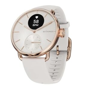 Withings ScanWatch 2, Heart Health Hybrid Smartwatch for Men & Women - ECG, with SPO2, Temperature Monitoring, Sleep, Respiratory Health, Cycle Monitoring, 30-Day Battery Life, iOS & Android - 38mm