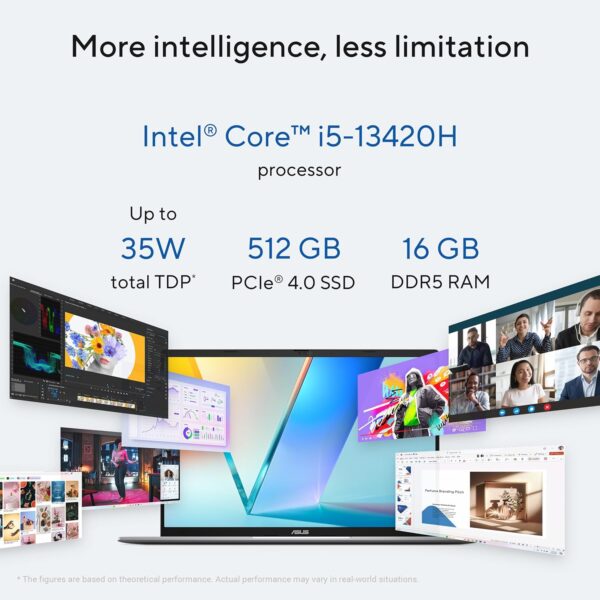 ASUS Vivobook S16,13th Gen,Intel Core i5-13420H,Metallic Design Laptop(Intel UHD iGPU/16GB RAM/512GB SSD/FHD+/16 - Image 4