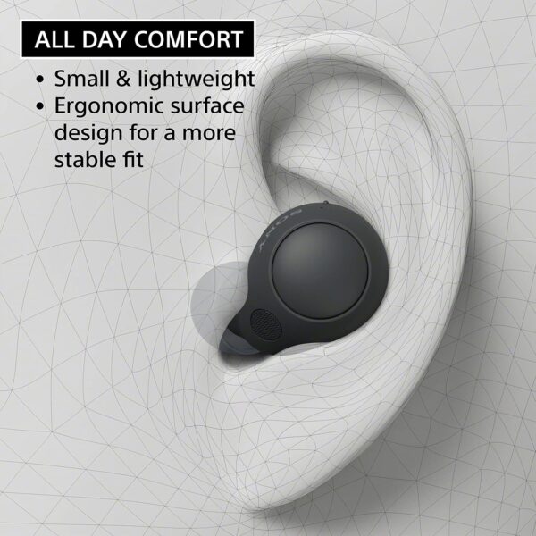 Sony WF-C700N Noise Cancellation Bluetooth Earbuds with Mic, TWS, Up to 20Hrs Battery, Adaptive Sound Control- Black - Image 3