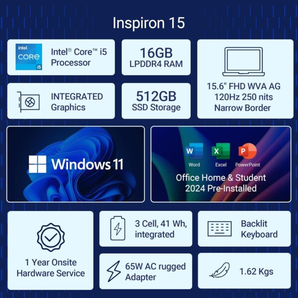 Dell Inspiron 3530 Laptop, 13th Gen Intel Core i5-1334U Processor, 16GB, 512GB SSD, 15.6 - Image 2